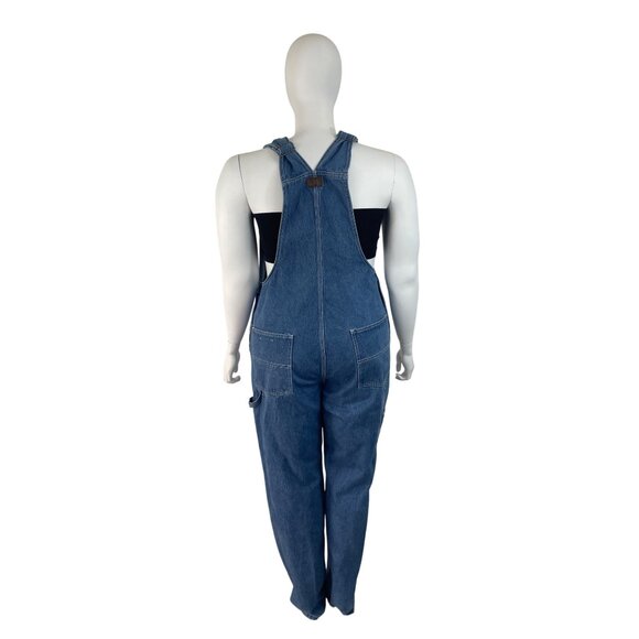 Walls Womens Blue Denim Overalls Relaxed Fit Adjustable Straps Workwear Sz 40x34 - Picture 5 of 13